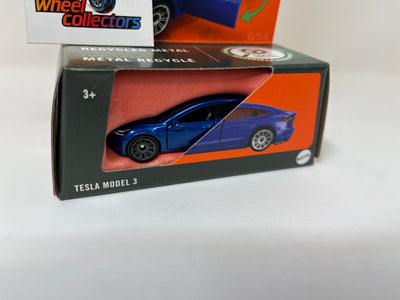 Tesla Model 3 * BLUE * 2024 Matchbox Moving Parts Case K