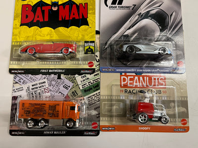 Complete 4 Car Set Case B * 2024 Hot Wheels Pop Culture Case B Batman Beatles