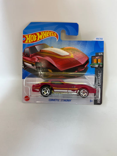 SHORT CARD * Corvette Stingray #109 * Red * 2024 Hot Wheels Basic Case E