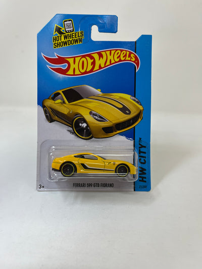 Ferrari 599 GTB Fiorano #21 * Yellow * 2015 Hot Wheels USA Card