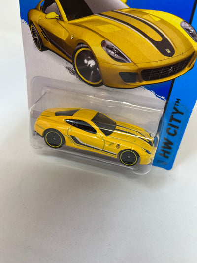 Ferrari 599 GTB Fiorano #21 * Yellow * 2015 Hot Wheels USA Card