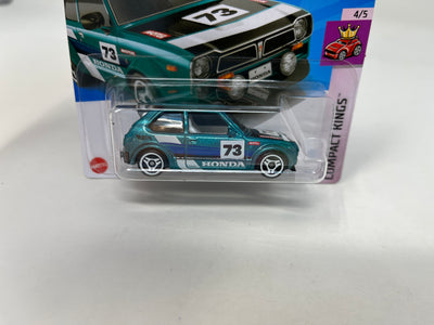 '73 Honda Civic Custom #90 * Teal * 2024 Hot Wheels Case N Short Card