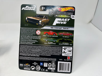 '66 Chevy Nova * GOLD * Hot Wheels Fast & Furious Motor City Muscle