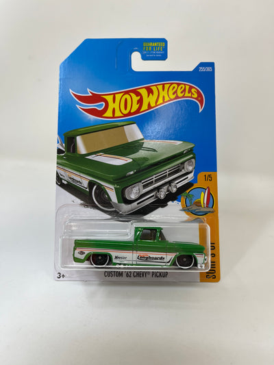 Custom '62 Chevy Pickup #255 * Green * 2017 Hot Wheels USA Card