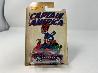 '70 Ford Mustang Mach 1 Captain America * Hot Wheels Marvel * RED