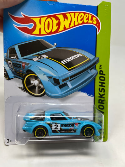 Mazda RX-7 #193 * 2015 Hot Wheels * Kmart Blue