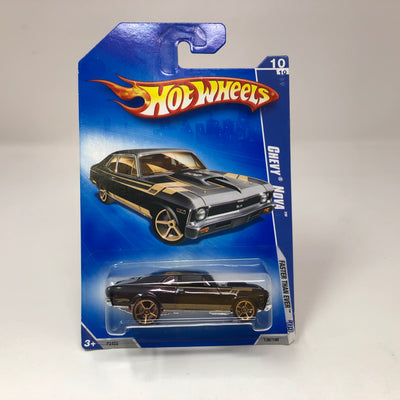 Chevy Nova #136 * Black w/ FTE Rims * 2009 Hot Wheels