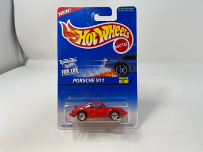 Porsche 911 #590 * Red w/ 5sp Rims * Hot Wheels Blue Card