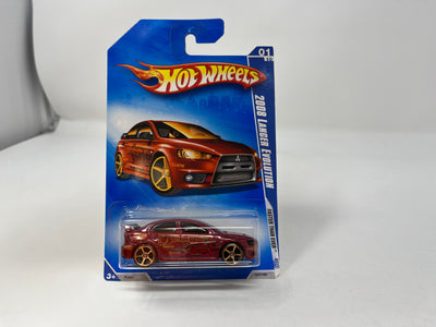 2008 Lancer Evolution #127 * Red w/ FTE Rims * 2009 Hot Wheels