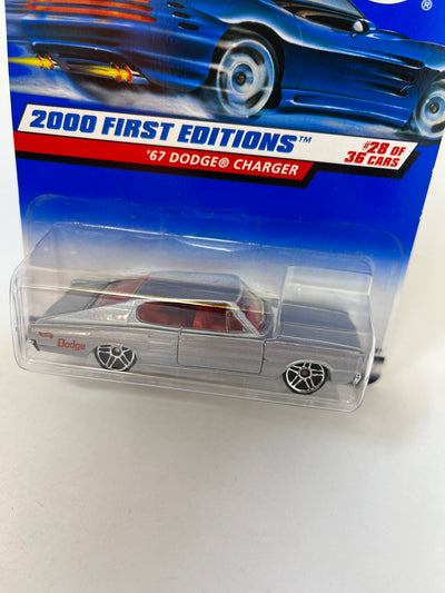 '67 Dodge Charger * Silver w/ PR5 Rims * 2000 Hot Wheels First Edition