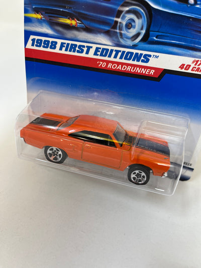 '70 Plymouth Roadrunner #661 * Orange w/ 5sp Rims * 1998 Hot Wheels First Edition