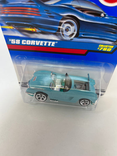 '58 Chevy Corvette #780 * Aqua * 2000 Hot Wheels