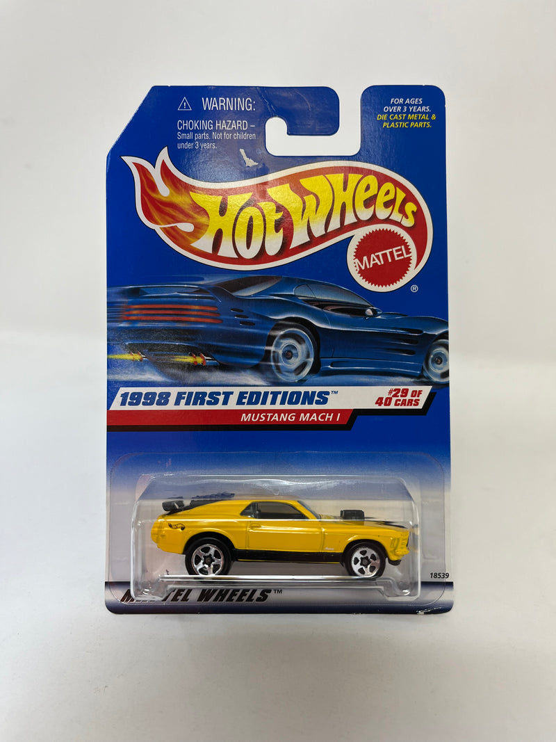 Ford Mustang Mach 1 * Yellow w/ 5sp Rims * 1998 Hot Wheels