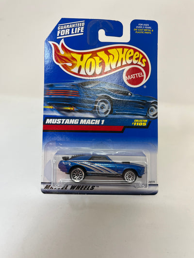 Ford Mustang Mach 1 #1105 * Blue w/ Lace Rims * 2000 Hot Wheels