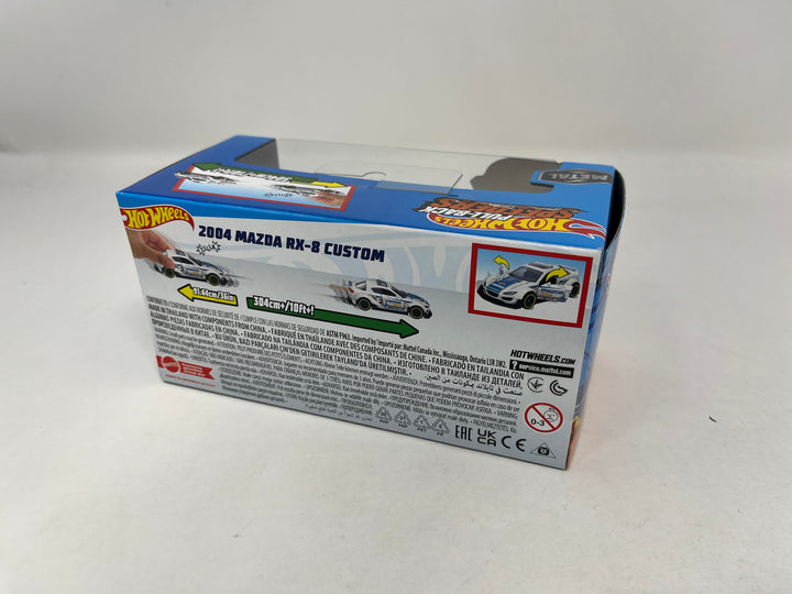 2004 Mazda RX-8 * WHITE * 2024 Hot Wheels Pull-Back Speeders 1:43