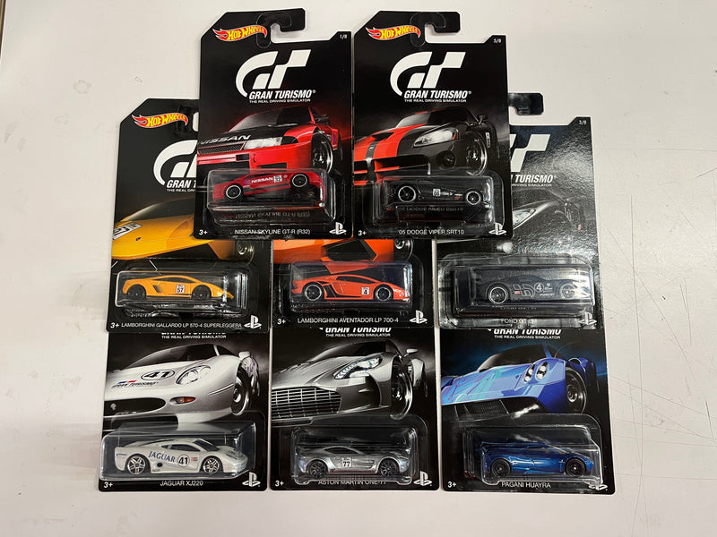 Gran Turismo Black Card * 8 Car Set * Hot Wheels Playstation