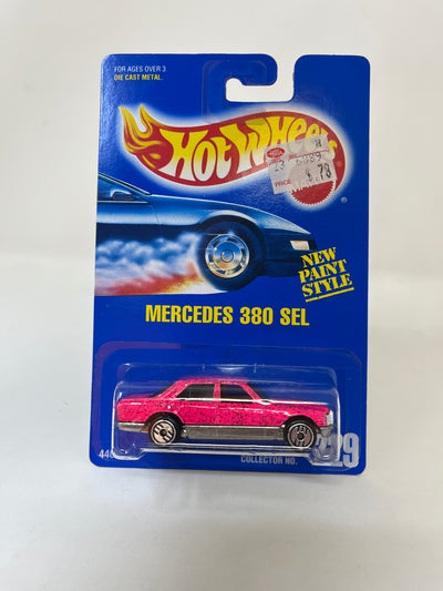 Mercedes 380 SEL #229 * Pink w/ UH Rims * Hot Wheels Blue Card