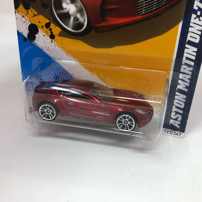 Aston Martin One-77 #123 * RED * 2012 Hot Wheels