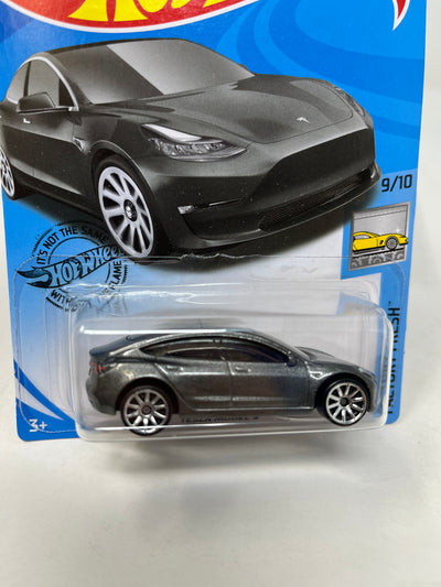 Tesla Model 3 #112 * Grey w/ 10sp Rims * 2020 Hot Wheels