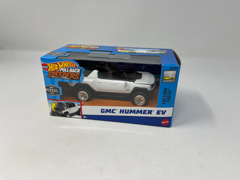 GMC Hummer EV * WHITE * 2024 Hot Wheels Pull-Back Speeders 1:43 scale