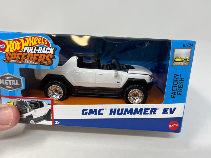 GMC Hummer EV * WHITE * 2024 Hot Wheels Pull-Back Speeders 1:43 scale