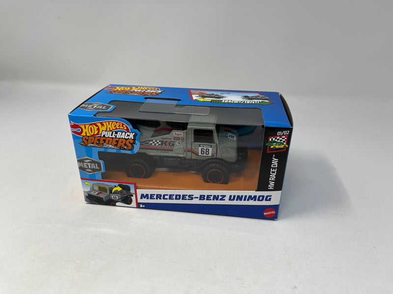 Mercedes-Benz Unimog * GREY * 2024 Hot Wheels Pull-Back Speeders 1:43 scale