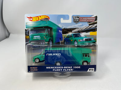 Mercedes-Benz 190E & Fleet Flyer FALKEN TIRES * Hot Wheels Team Transport Car Culture