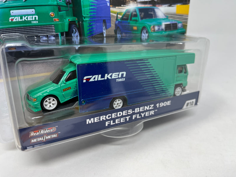 Mercedes-Benz 190E & Fleet Flyer FALKEN TIRES * Hot Wheels Team Transport Car Culture