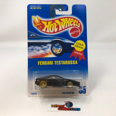 Ferrari Testarossa #35 * Black * Hot Wheels Blue Card Series