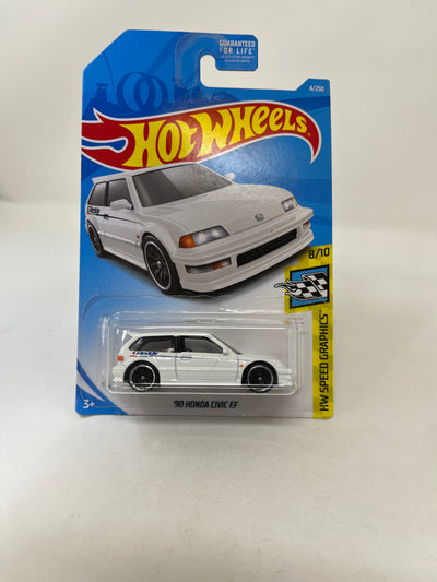 '90 Honda Civic EF #4 Greddy * White * 2019 Hot Wheels