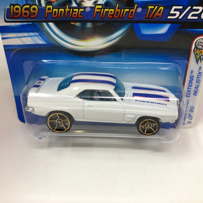1969 Pontiac Firebird T/A #5 * White w/ FTE Rims * 2005 Hot Wheels