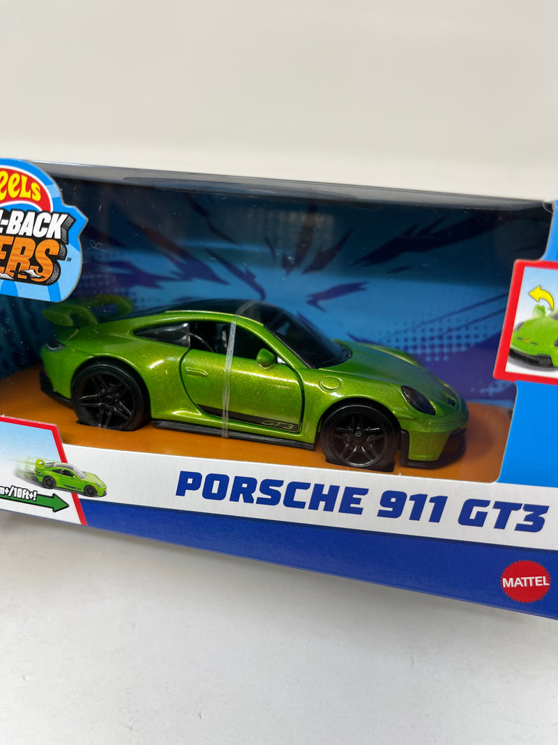 Porsche 911 GT3 * GREEN * 2024 Hot Wheels Pull-Back Speeders 1:43 scale