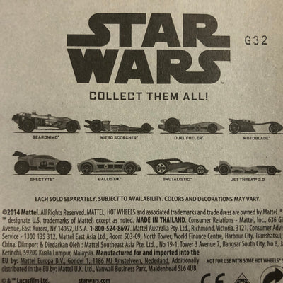 Star Wars complete Set of 8 * Hot Wheels Store Exclusive