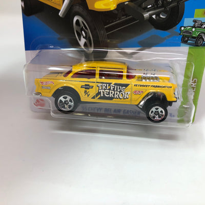 '55 Chevy Bel Air Gasser #110 Tri Five Terror * Yellow * 2023 Hot Wheels