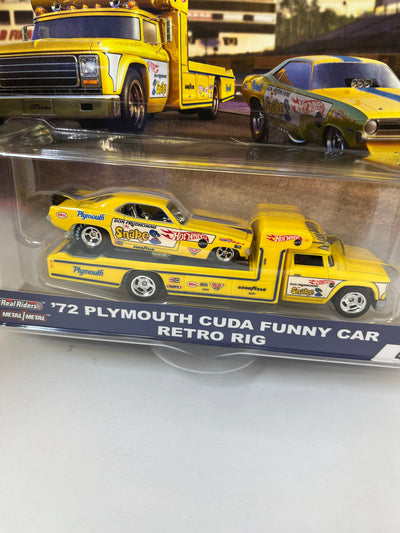 '72 Plymouth Cuda Snake Funnny Car * YELLOW * Hot Wheels Team Transport Car Culture