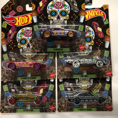 5 Car Set * 2023 Hot Wheels Halloween Día de Muertos Day of the Dead