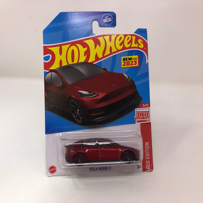 Tesla Model Y #37 * Red * 2023 Hot Wheels