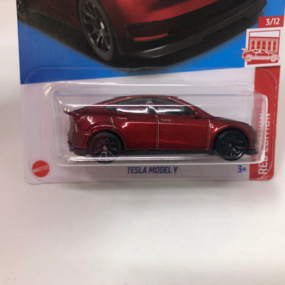 Tesla Model Y #37 * Red * 2023 Hot Wheels
