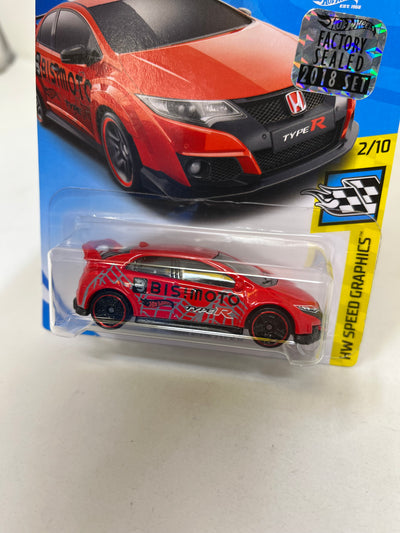'16 Honda Civic Type R #126 * RED * 2018 Hot Wheels w/ Factory Holo