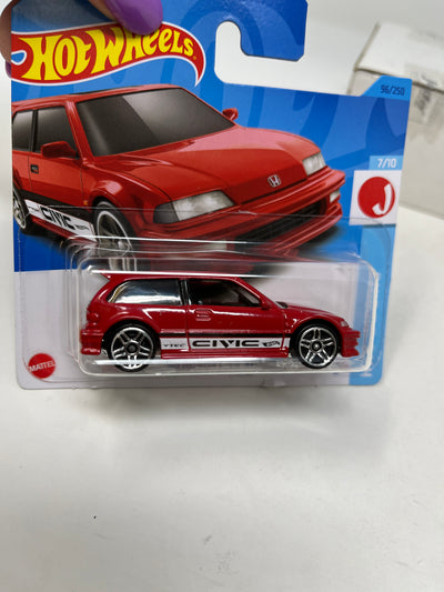 '90 Honda Civic EF #96 * RED * 2023 Hot Wheels Short Card