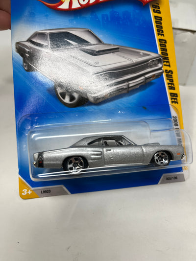 '69 Dodge Coronet Super Bee #5 * Silver * 2008 Hot Wheels