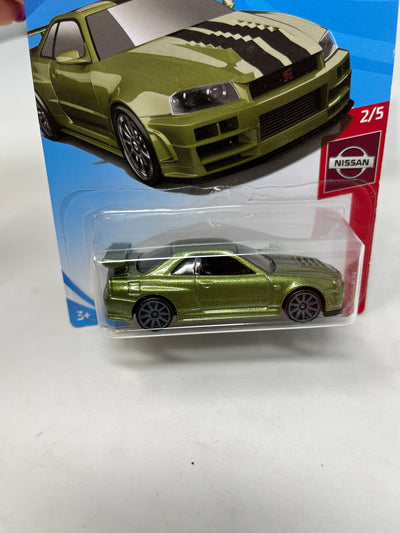 Nissan Skyline GT-R BNR34 #45 * Green * 2016 Hot Wheels