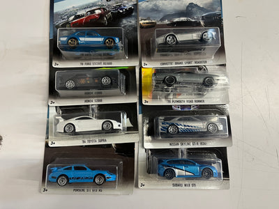 8 Car Set * Hot Wheels Fast & Furious Walmart Series Supra, GT-R