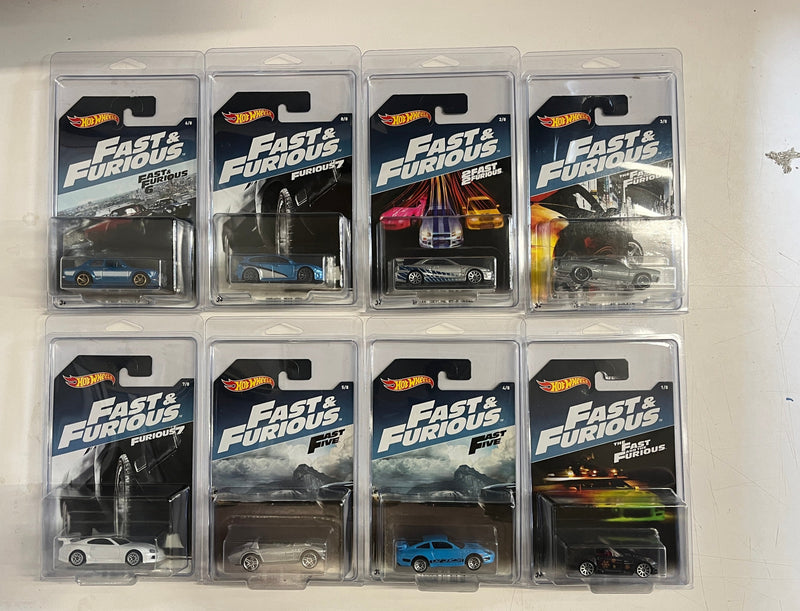 8 Car Set * Hot Wheels Fast & Furious Walmart Series Supra, GT-R