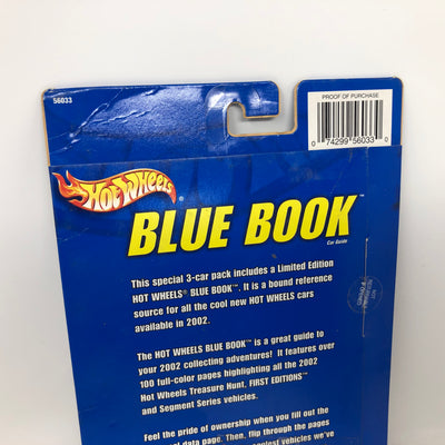 Blue Book  3 Car Pack with 2002 Collection Guide  * Hot Wheels