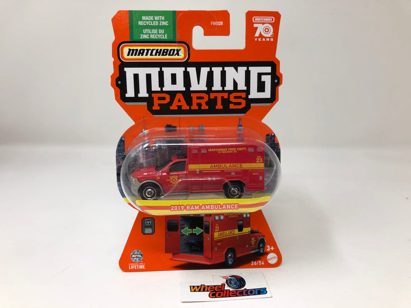 2019 RAM Ambulance 26/54 * 2023 Matchbox Moving Parts Case E