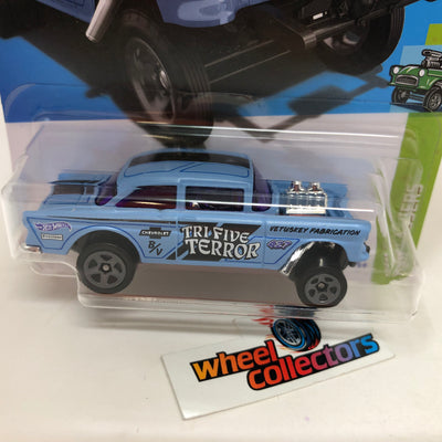 '55 Chevy Bel Air Gasser #110 * BLUE * 2023 Hot Wheels Case K