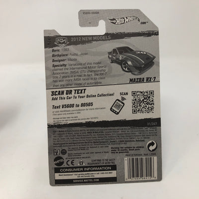 Mazda RX-7 #31 * No Tampo Error * 2012 Hot Wheels