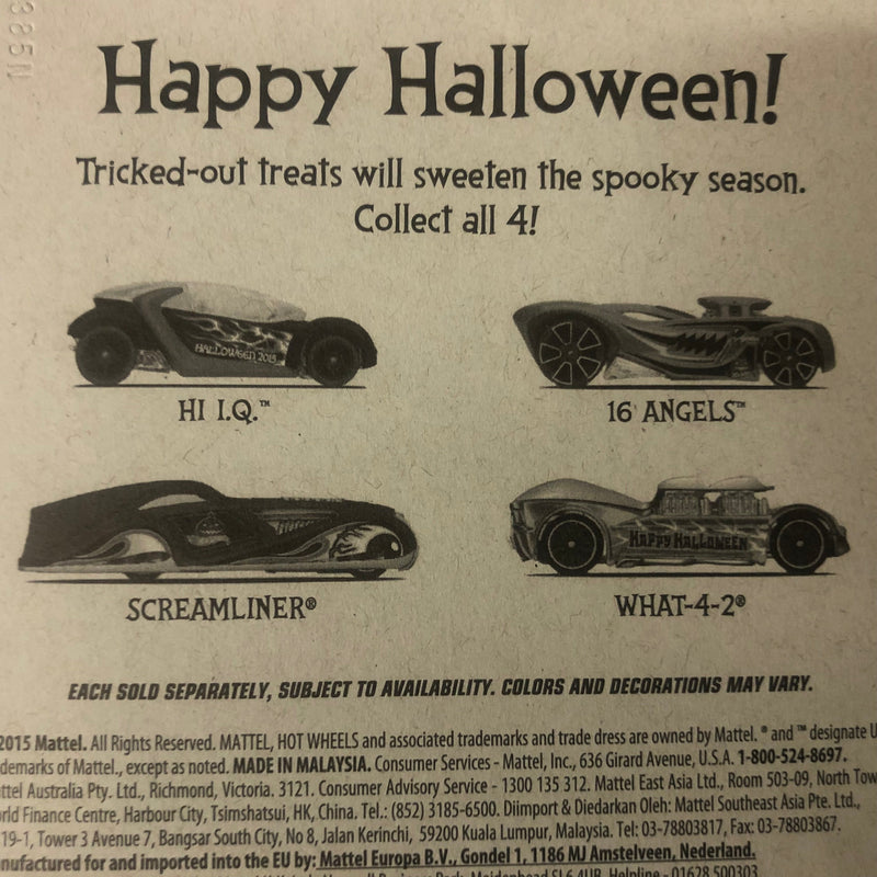 Halloween 4 Car Set * Hot Wheels Happy Halloween