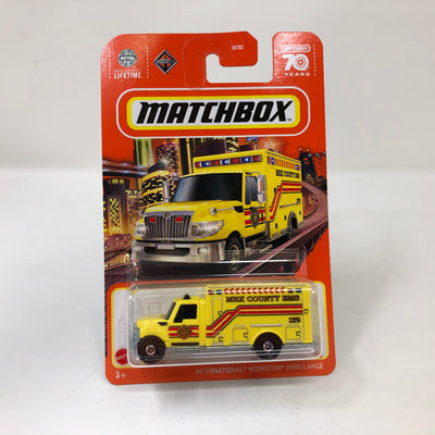 International Workstar Ambulance #38 * Yellow * 2023 Matchbox New! S Case Release